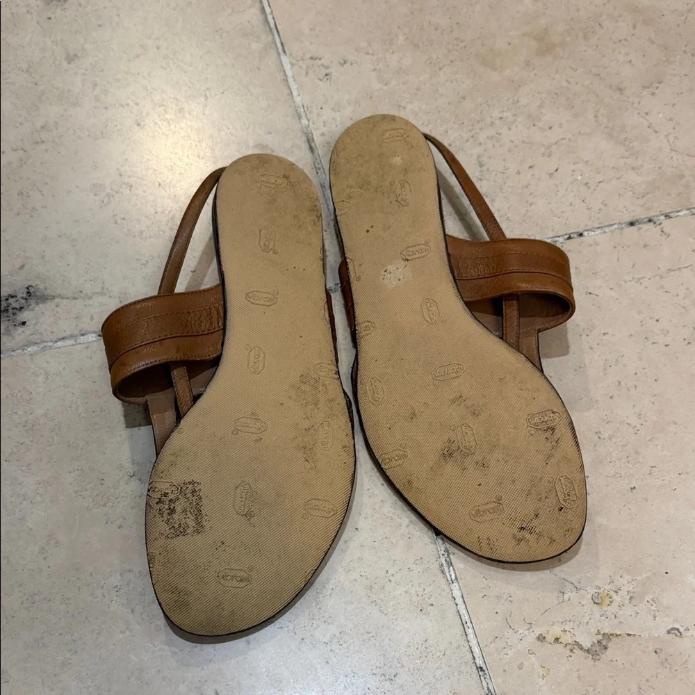 Gucci Tan Brown Leather Thong Slingback Sandals - Picture 9 of 9